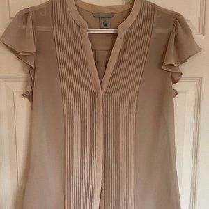 H&M Nude Button-Up Blouse - Size 8